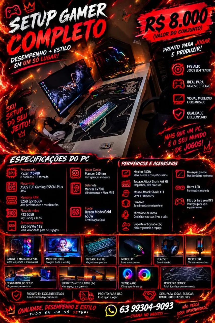 SETAP GAMER COMPLETO 