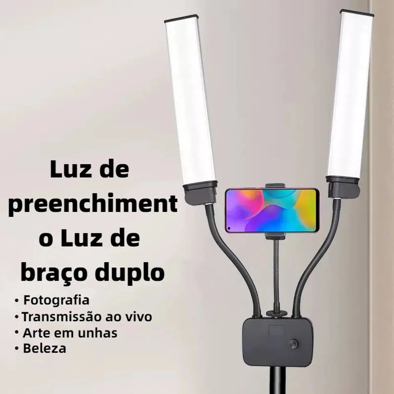 Ring Light Led Com Braços Duplos+Tripe 2.1 Metros 