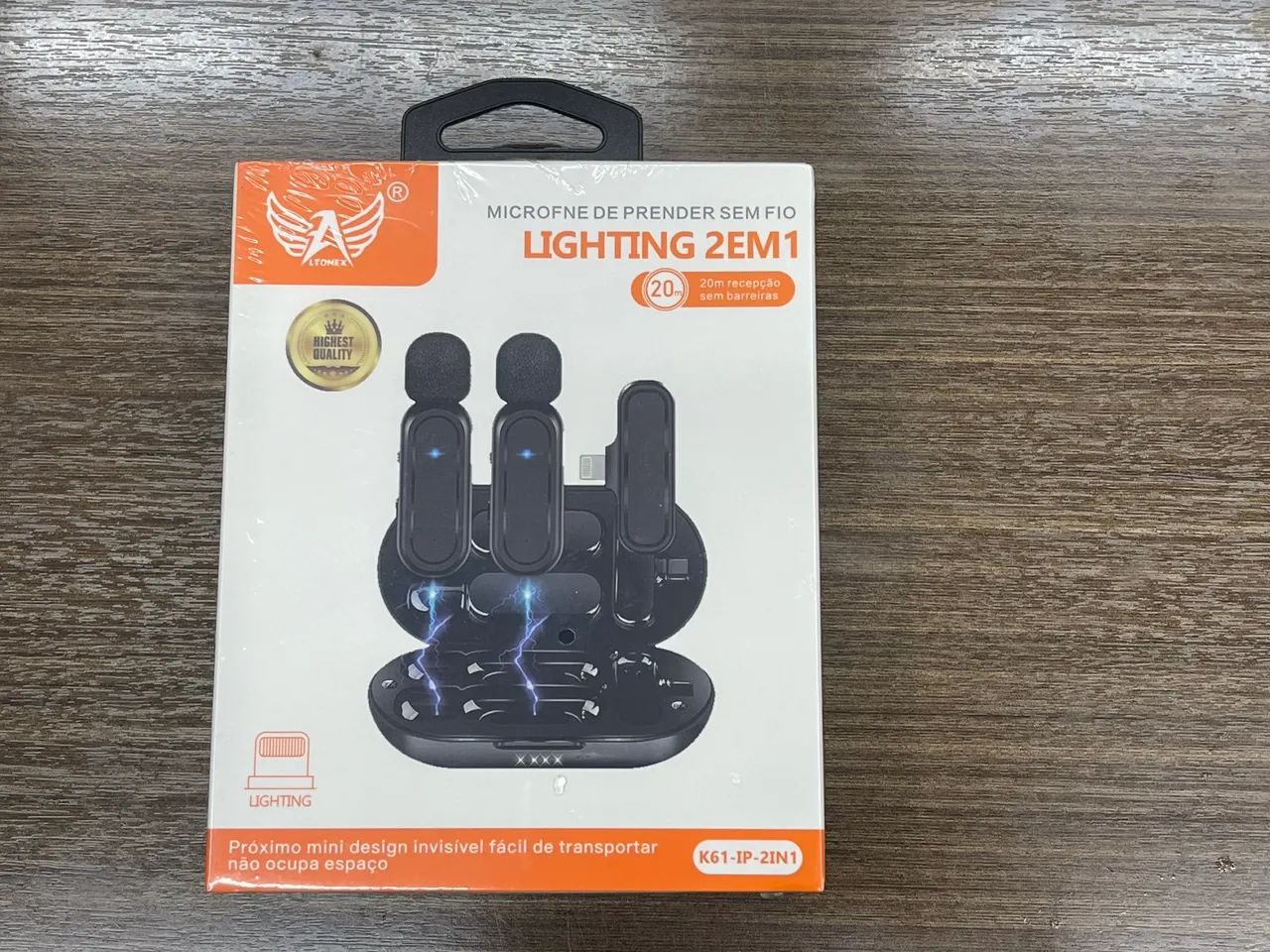 MICROFONE LAPELA SEM FIO 2 EM 1 COM CONECTOR TIPO C E CONECTOR LIGHTNING altomex - Foto 3