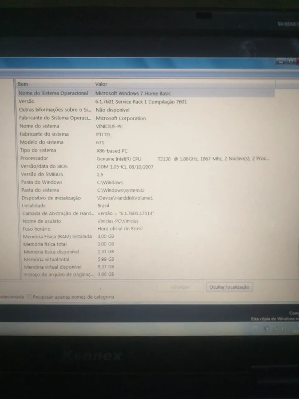 Notebook Kennex 4GB RAM (Windows 7) - Excelente para Estudos, Textos e Office! - Foto 4