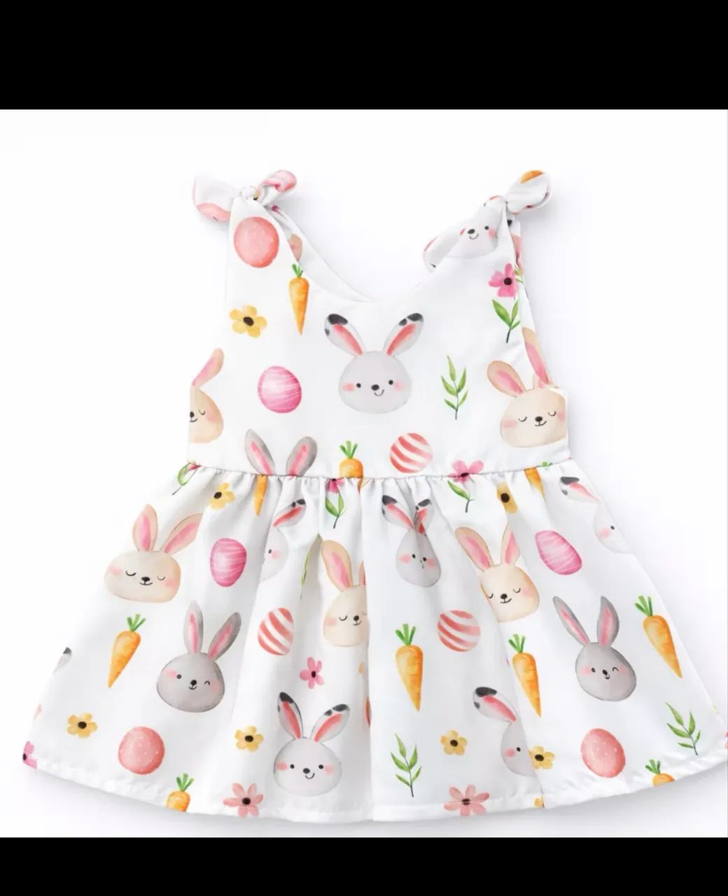 Vestido branco coelhinho Páscoa 