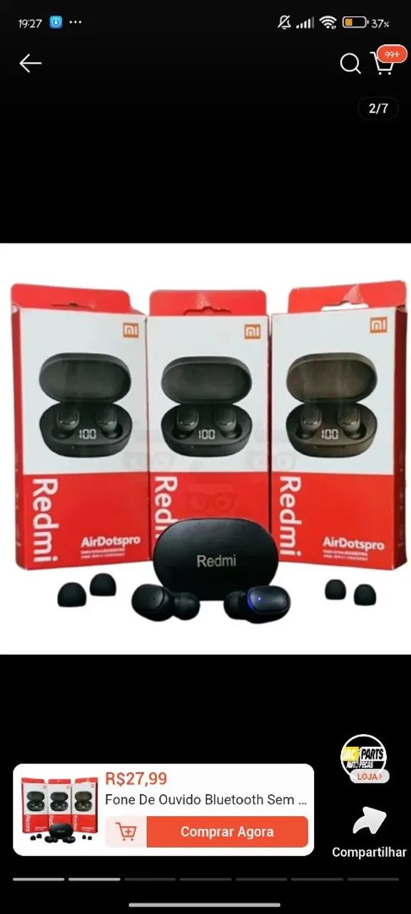 Fone de ouvido sem fio Redmi Airdots  Com led e Sem Led - Foto 5