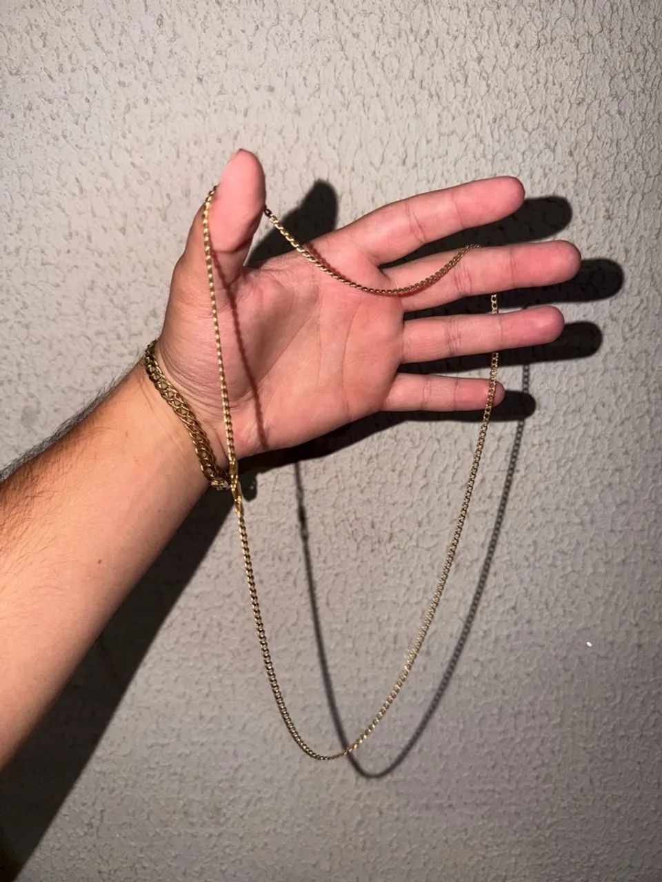 Corrente e pulseira de ouro 35G 