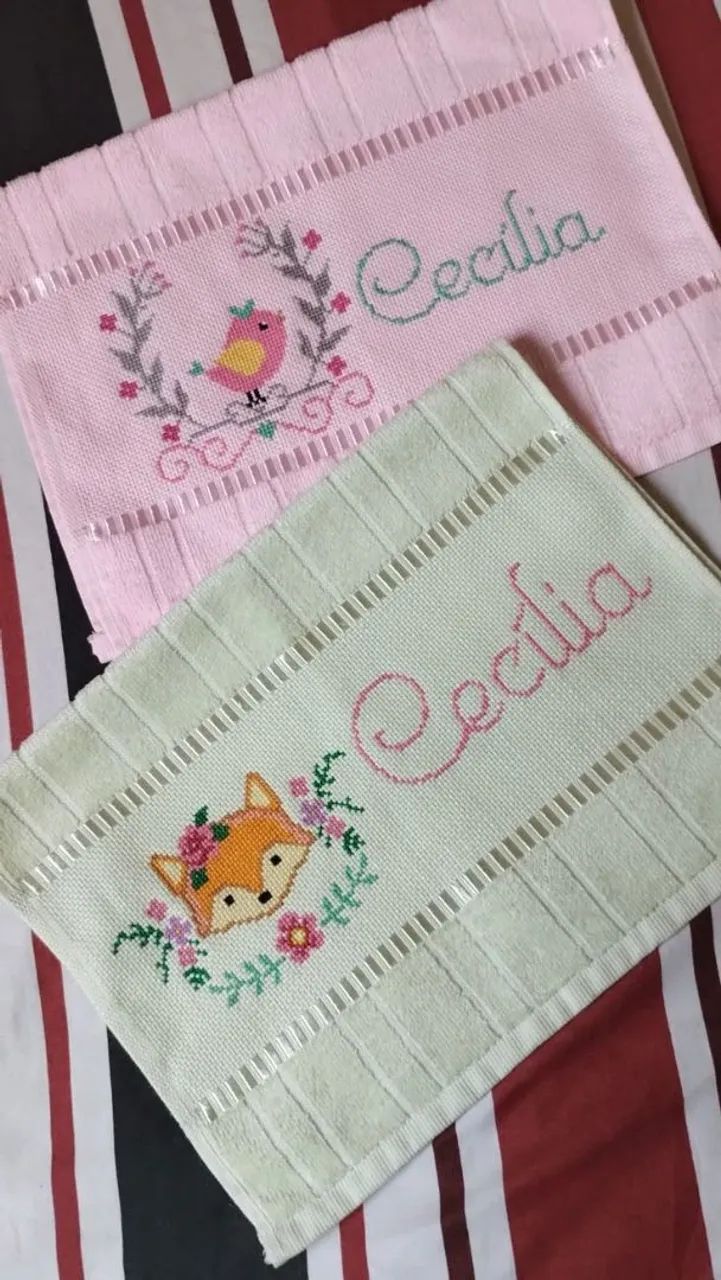 Toalhas personalizada com nome e desenho em ponto cruz  - Foto 3