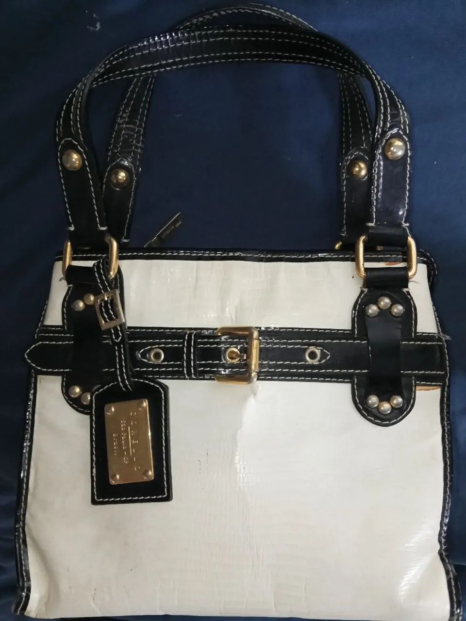 Bolsa vintage Corello preta e branca - Foto 2