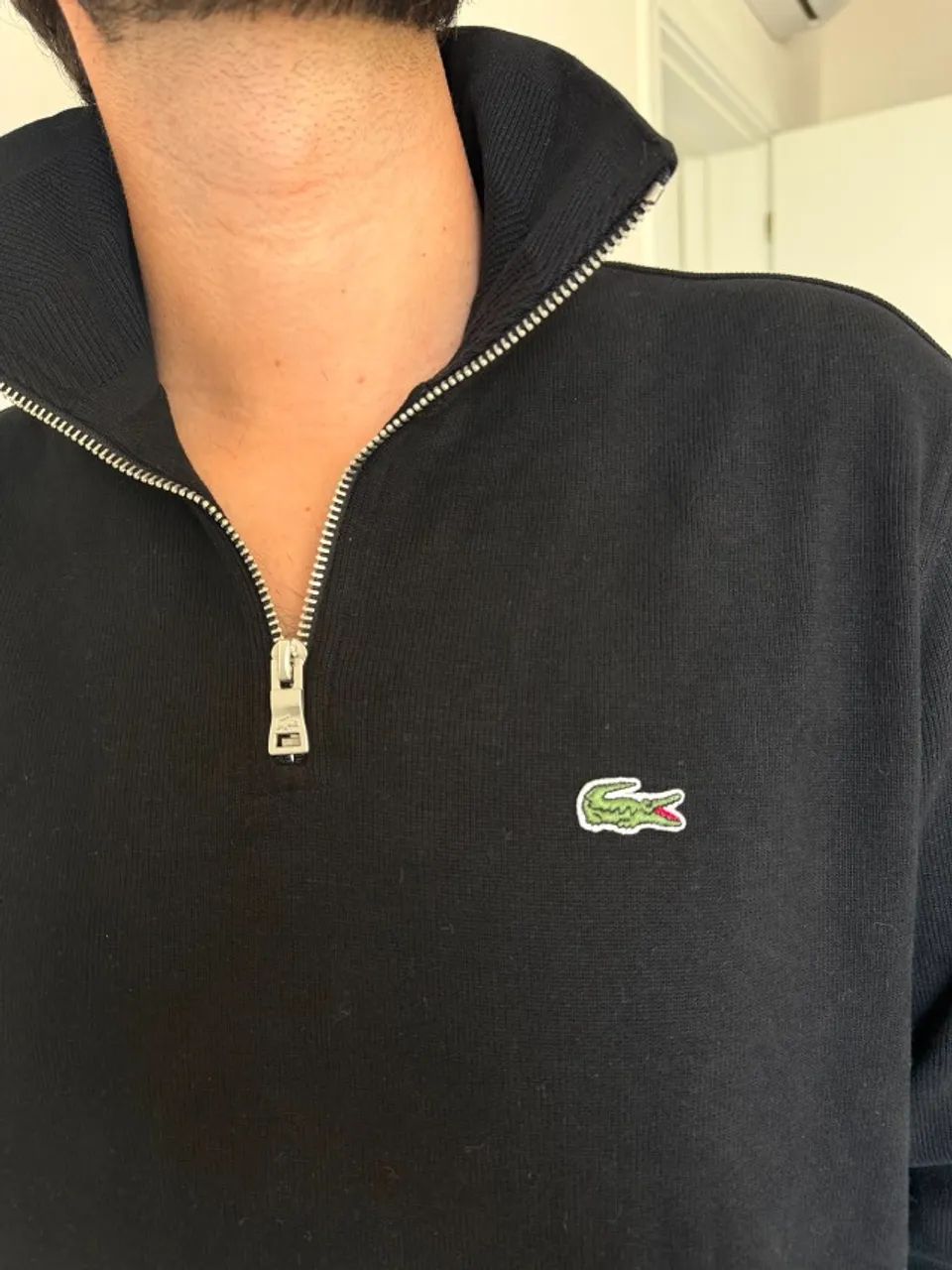 Sueter quarter Zip lacoste preto tam G - Foto 4