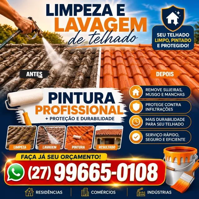 Pintura e lavagens de telhados
