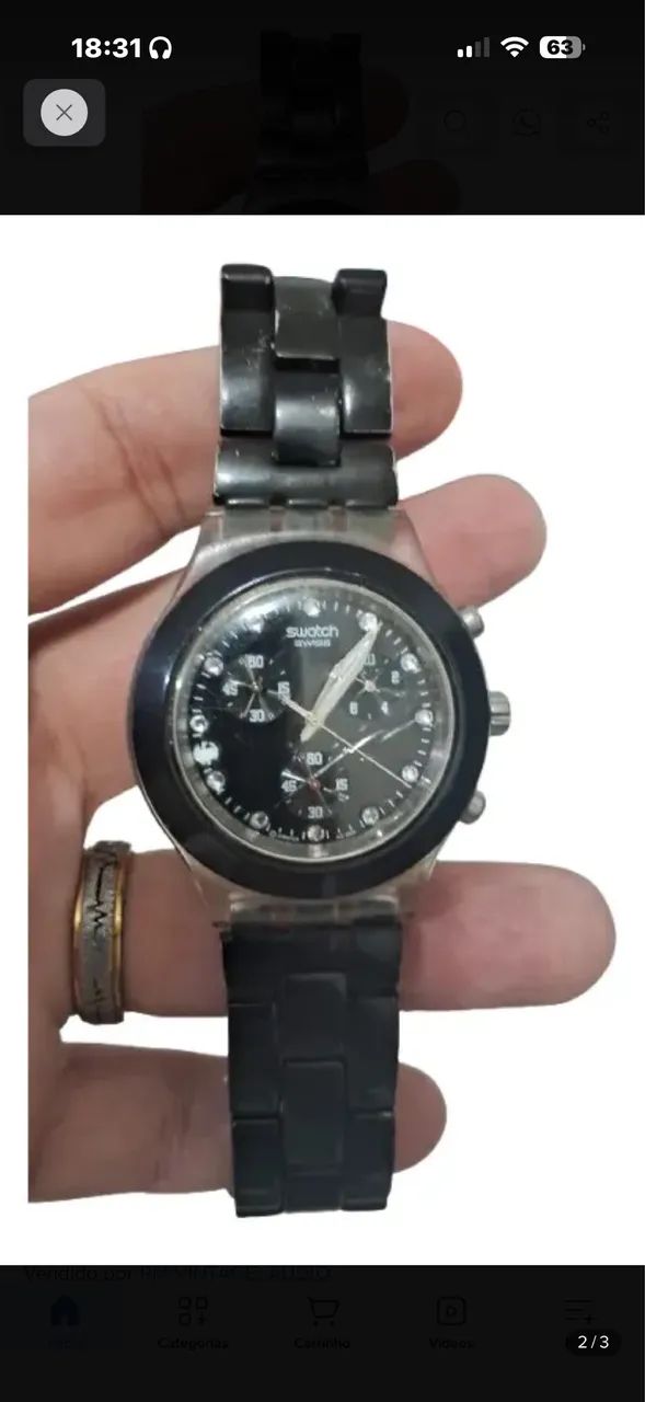 Relógio Swatch - Irony - Diaphane - SVCK4038G Preto - Foto 2