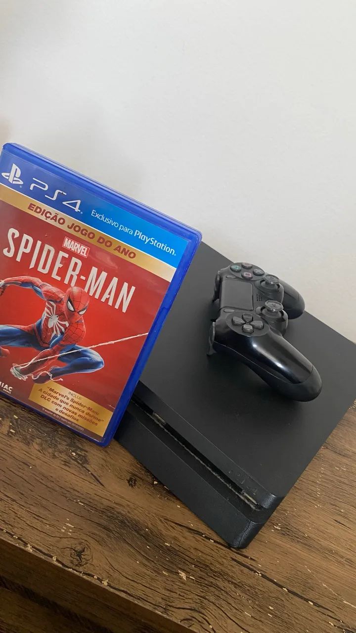 Ps4 usado com manet e jogo spider man 