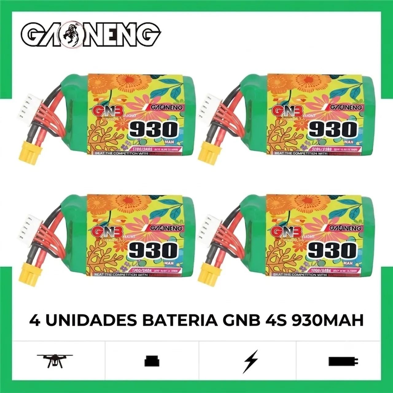 4 Unidades bateria GNB 4S 930mah 