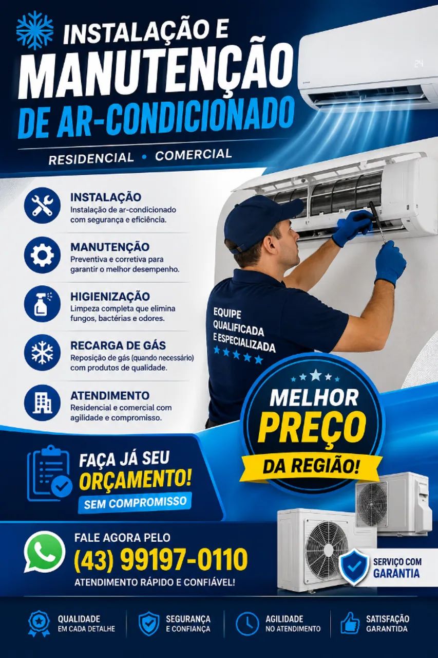 ? INSTALAÇÃO E MANUTENÇÃO DE AR-CONDICIONADO ?