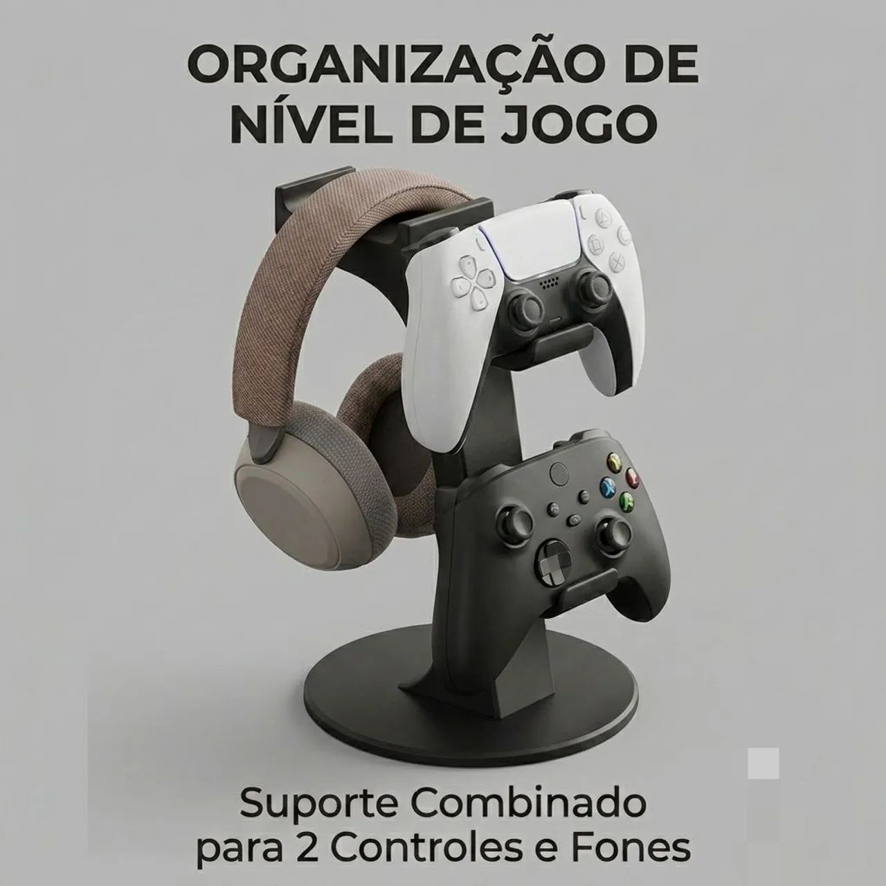 Suporte Combinado para 2 Controles e Fones