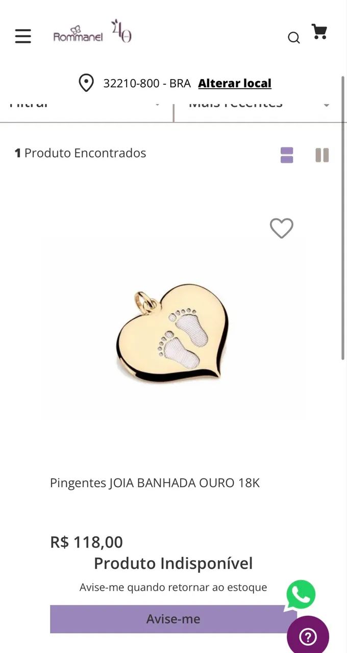 Pingente coração para mamãe rommanel - Foto 2