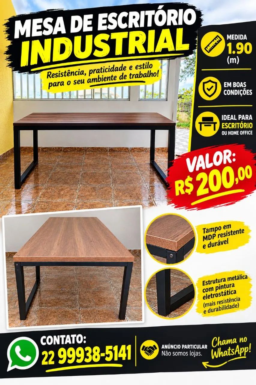 Mesa de escritório industrial 