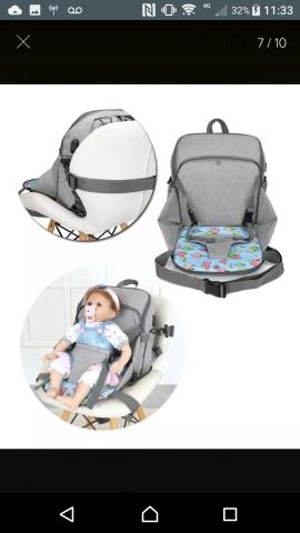 Bolsa maternidade que vira cadeirinh - Foto 3