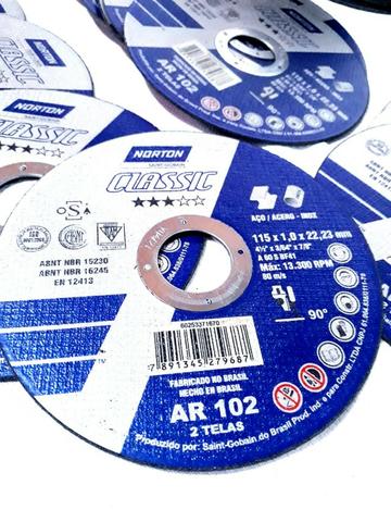 Disco de corte 4.1/2 115 mm x 1,0 mm x 22,23 mm, Norton - Foto 3