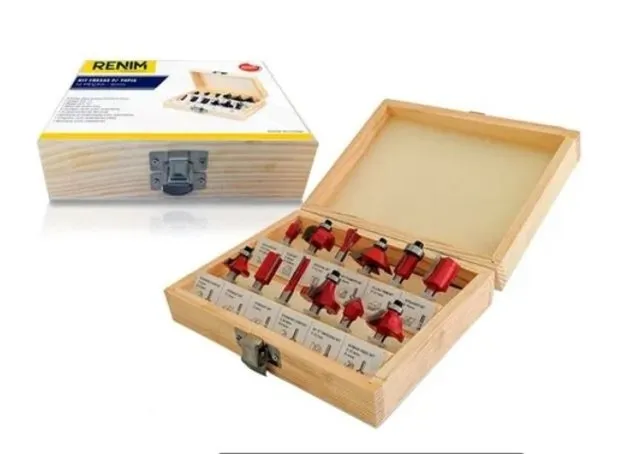 Kit de 12 fresas 6 mm com maleta
