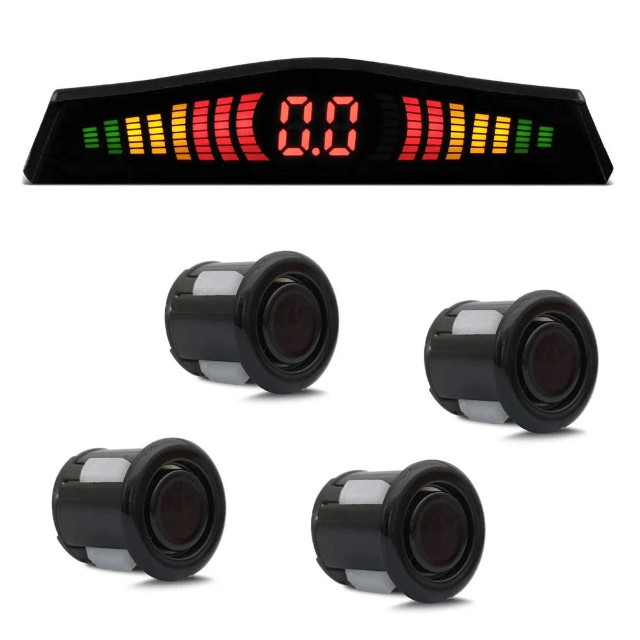 Sensor Estacionamento 4 Pontos Universal Display LED Colorido