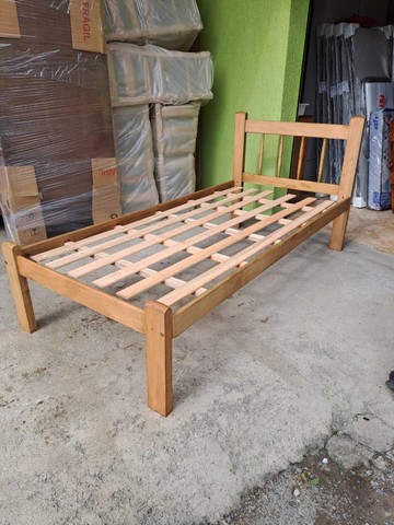 Cama de Solteiro de madeira de eucalipto