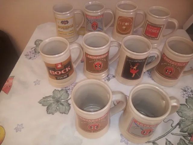 10 Canecas Antártica 1985 originais