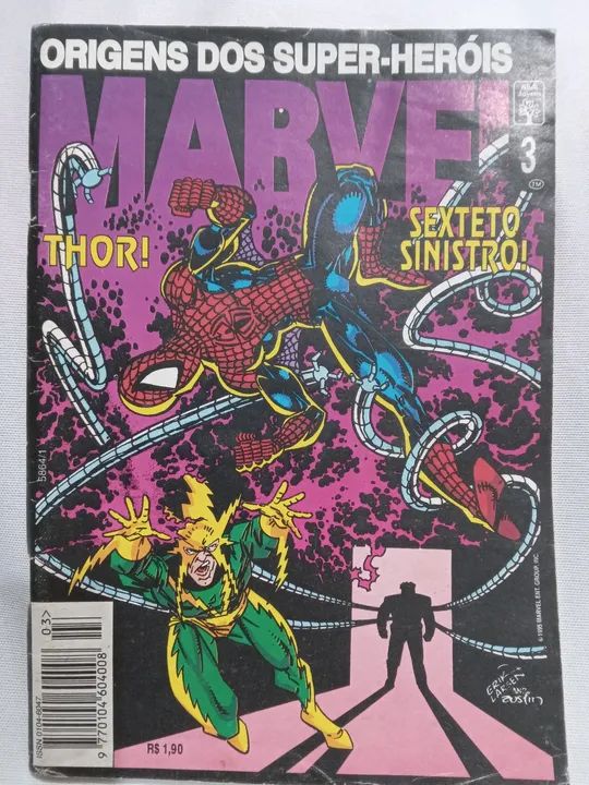 Origens dos Super-Heróis Marvel n° 3 (PÁGINAS UM POUCO AMARELADAS POR CONTA DO TEMPO)