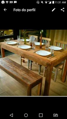 Mesa rustica de madeira Nova