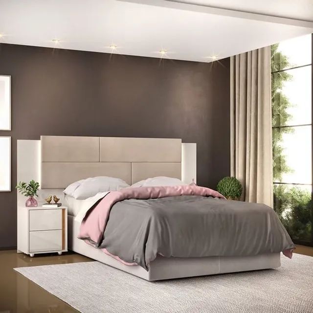 CABECEIRA DE CAMA CASAL OU QUEEN RUBIA