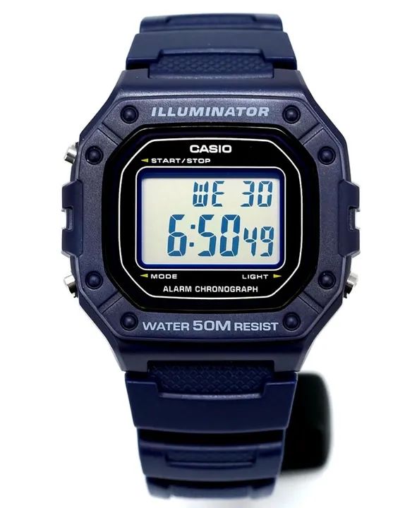 Relógio CASIO Illuminator masculino azul W-218H-2AVDF - Foto 3