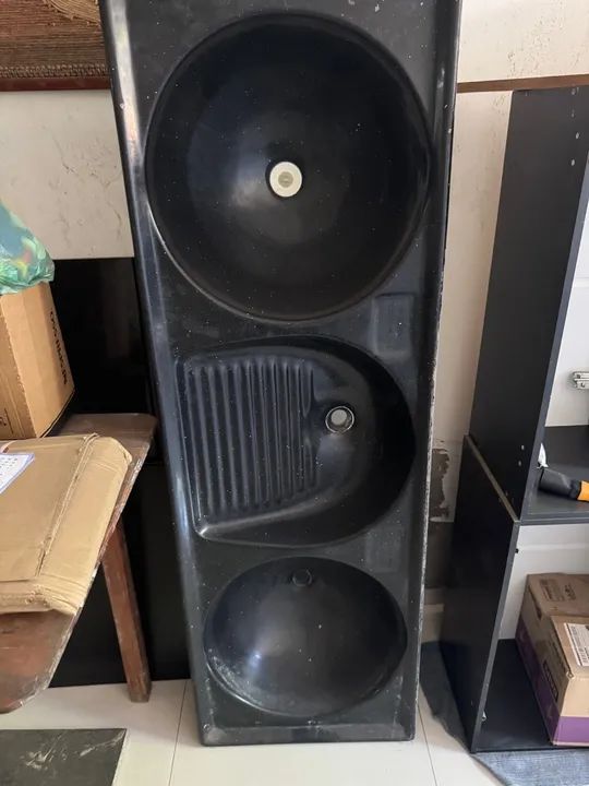 Cuba para 3 compartimentos -  Preta