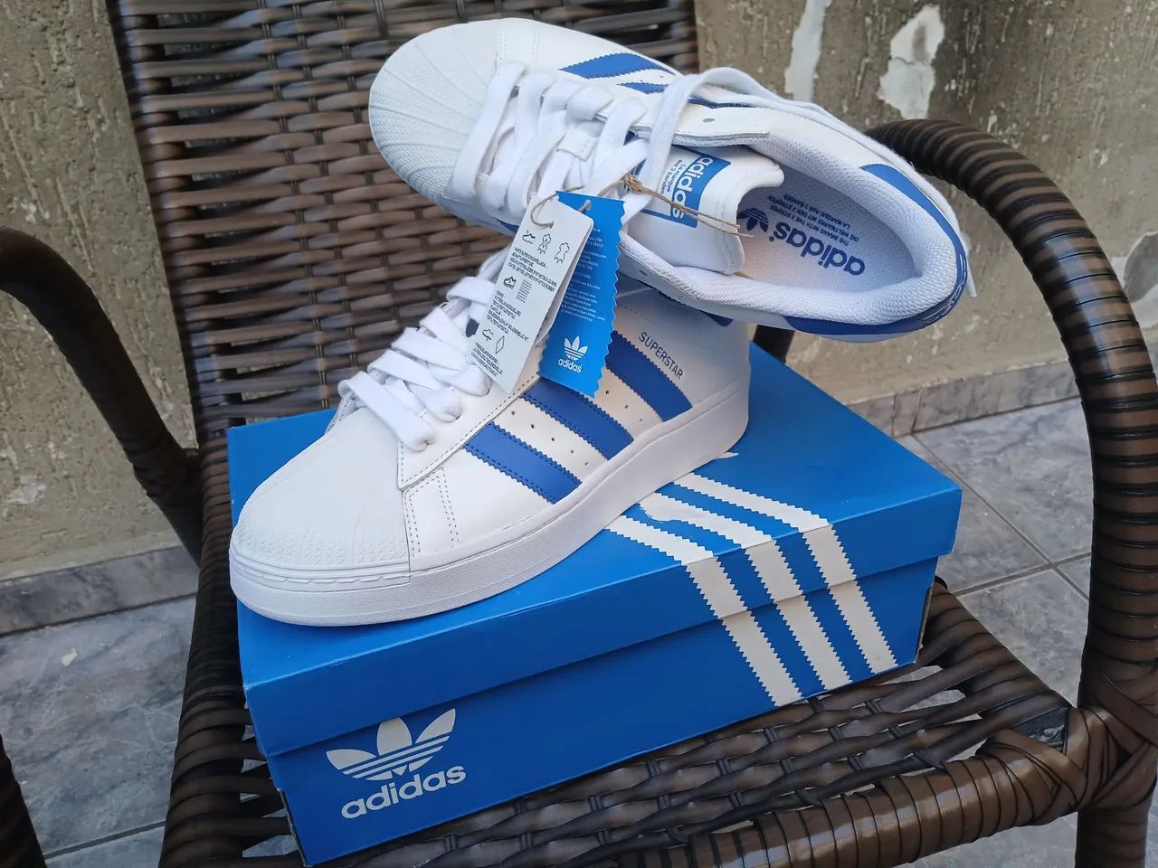 Tenis Adidas Superstar Branco e Azul Calcados Jardim Brasil Zona Norte Sao Paulo 1357449564 OLX