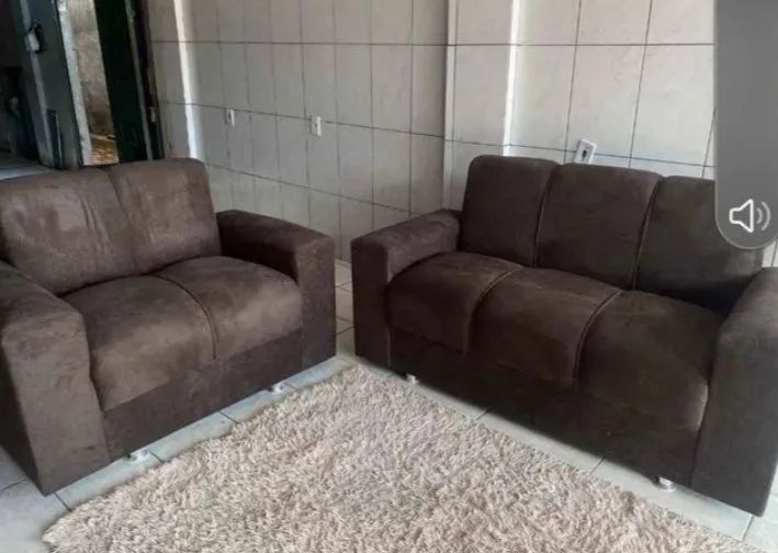 Jogo de sofá 2/3 lugares mais puff de brinde entrega grátis  - Foto 3