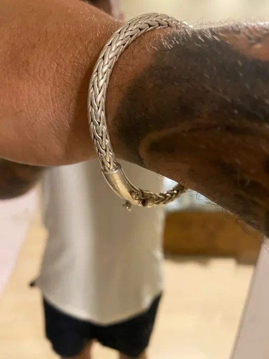 Pulseira de prata 950 com 32g, 23cm muito linda - Foto 3