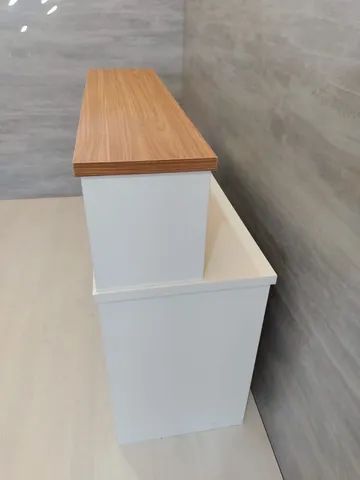 balcão para recepção branco reto canelado  - Foto 3