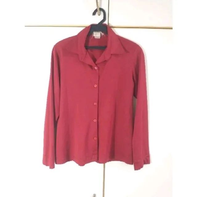 camisa vintage vermelho cereja - Foto 3