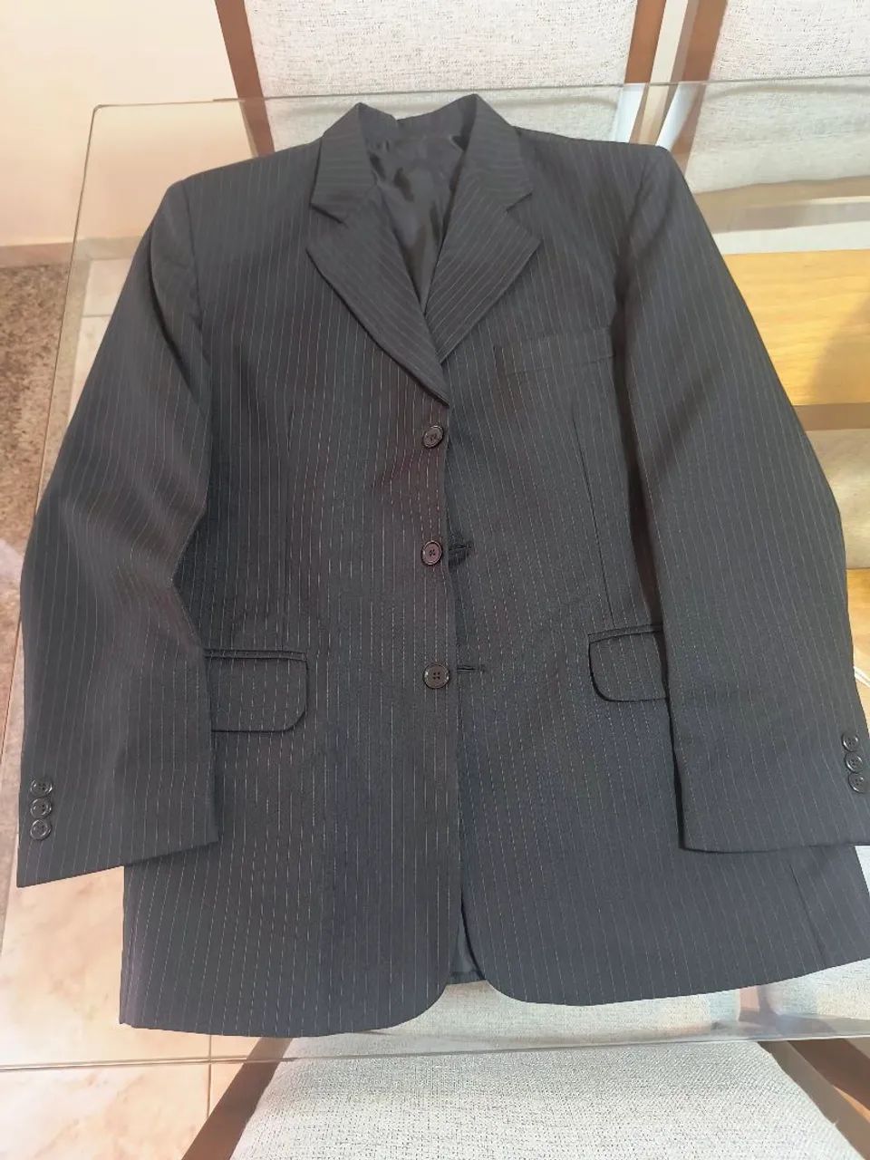 Terno Risca de Giz Preto