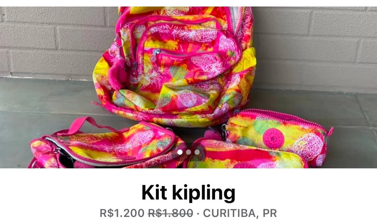 Kit Kipling - Mochila, Bolsa de Ombro e Necessarie