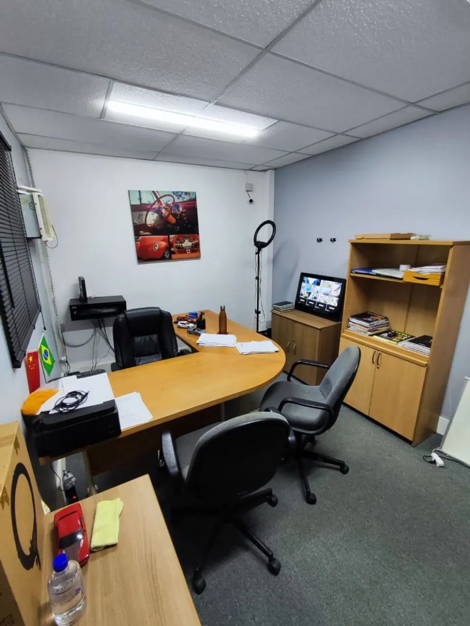 Cadeira Presidente Executiva Giroflex Luxo Robusta Tecido Cinza Ajuste de Altura  - Foto 5