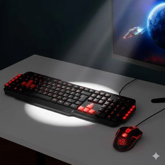 Kit Teclado e Mouse gamer LED e USB - Foto 2