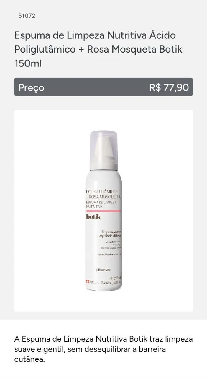 Espuma de Limpeza Nutritiva Botik