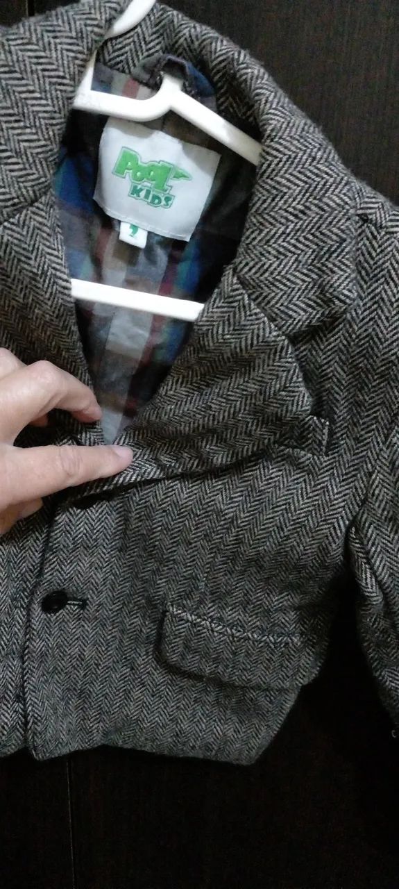 Blazer Infantil Cinza Tweed - Foto 5