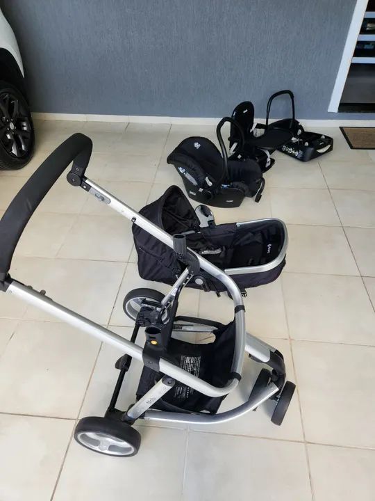 Trio Carrinho, Moisés, Bebê Conforto - Conjunto Travel System Mobi Safety 1s7 