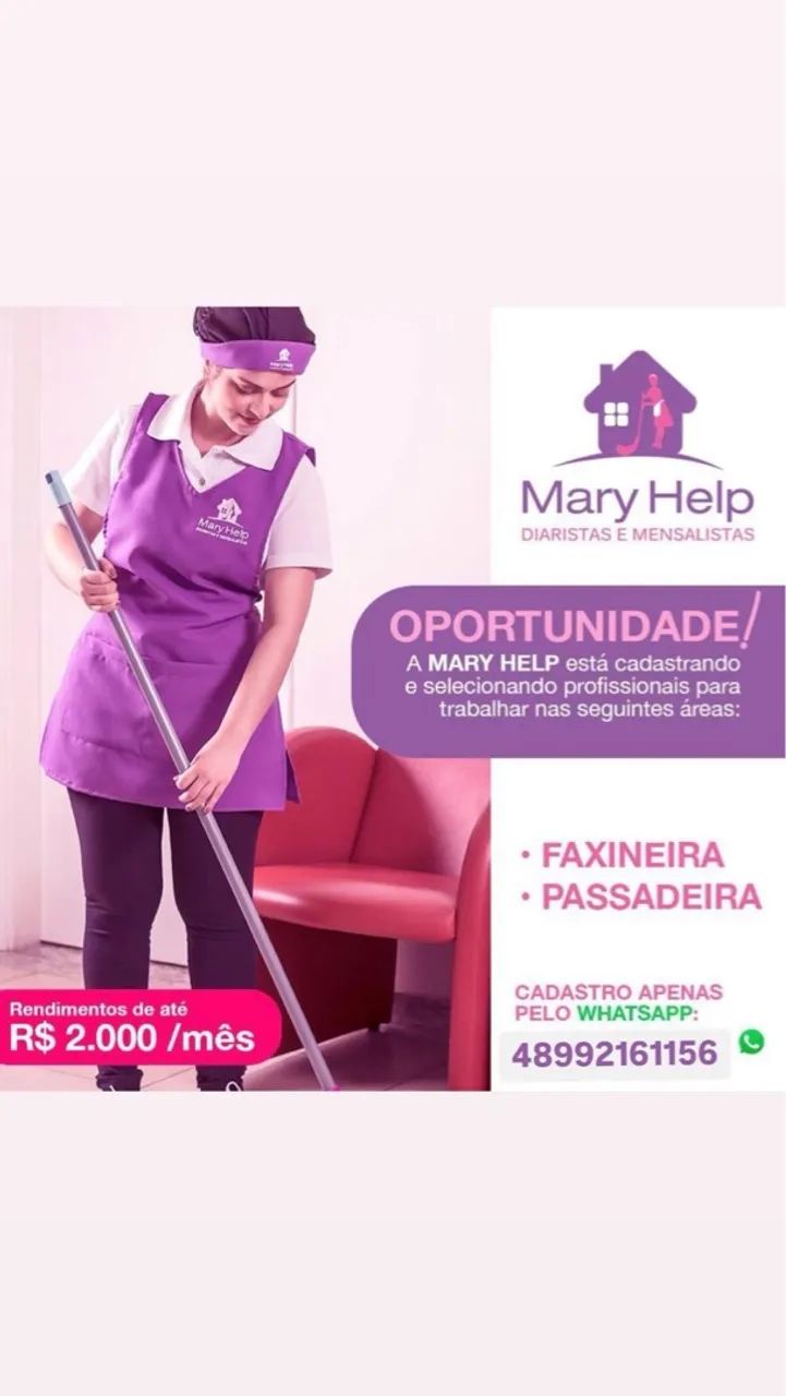 VAGAS DIARISTAS GRANDE FLONÓPOLIS