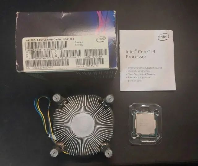 Processador Intel Core i3-9100F, 4-Core, 4-Threads, 3.6GHz (4.2GHz Turbo), Cache 6MB, LGA164312217230978120
