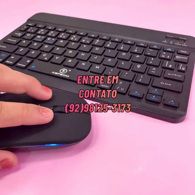 Teclado com Mouse Bluetooth sem fio