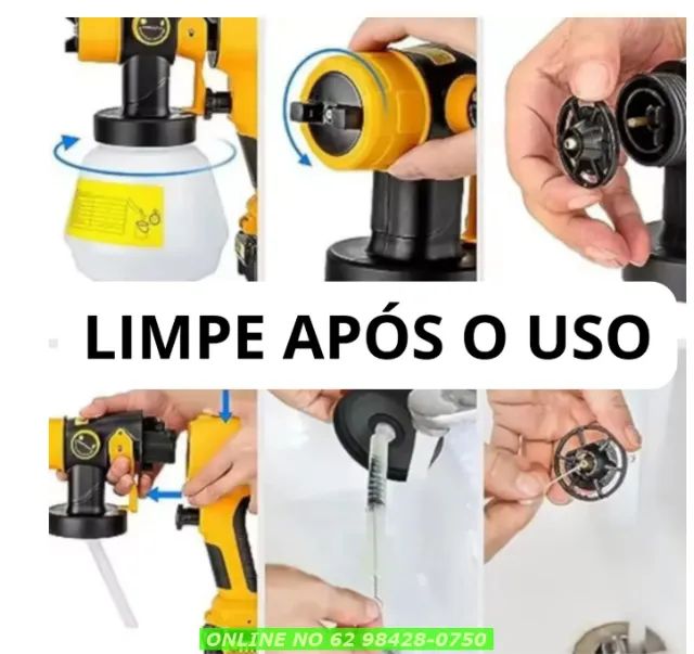 Pistola Pintura A Jato Compacta Tintas C/ 2 Baterias Profis - Foto 2