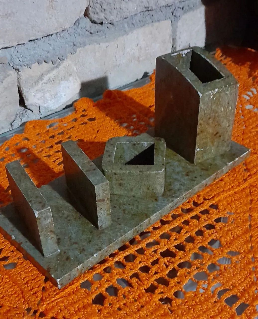 Conjunto de mesa para escritório em Pedra Sabão  - Foto 3