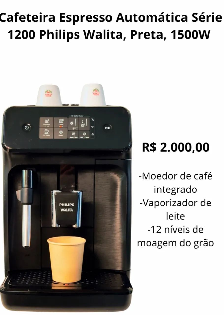 Cafeteira Espresso Automática Philips Walita 1200 Série Preta 1500W