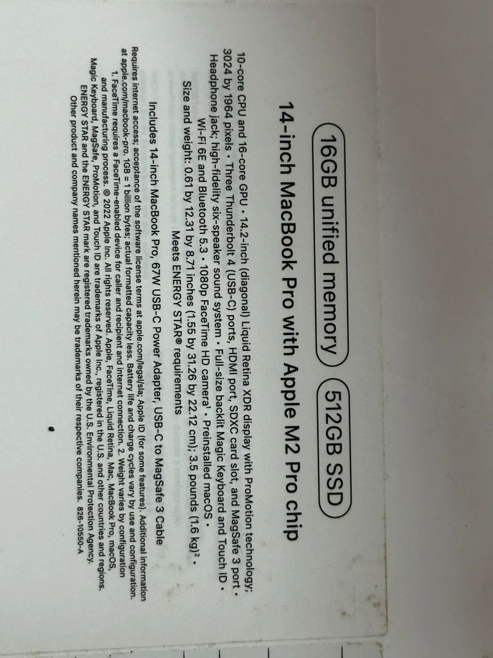 MacBook M2 pro 14?16GB  2023