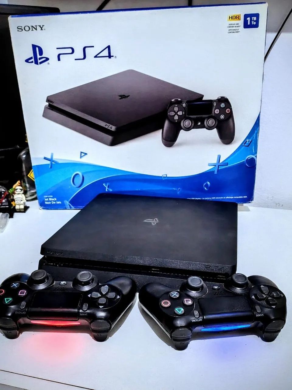 PS4 Slim 1TB - 2 controles* + 9 jogos - SONY Playstation 4PS4 - Foto 2