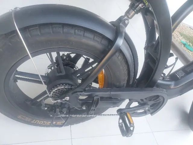 Bicicleta Elétrica 750w Aro 20 Suspensão F. A Disco 7v Q8 Cl Cor Preta - Foto 4
